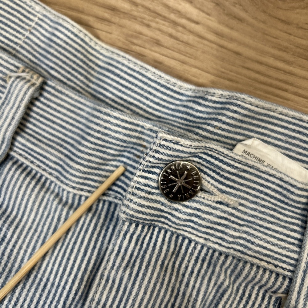 Britannia Women's Jeans *Vintage  Size 14 Pinstripe Railroad Mom Pant Hong Kong - Picture 13 of 16
